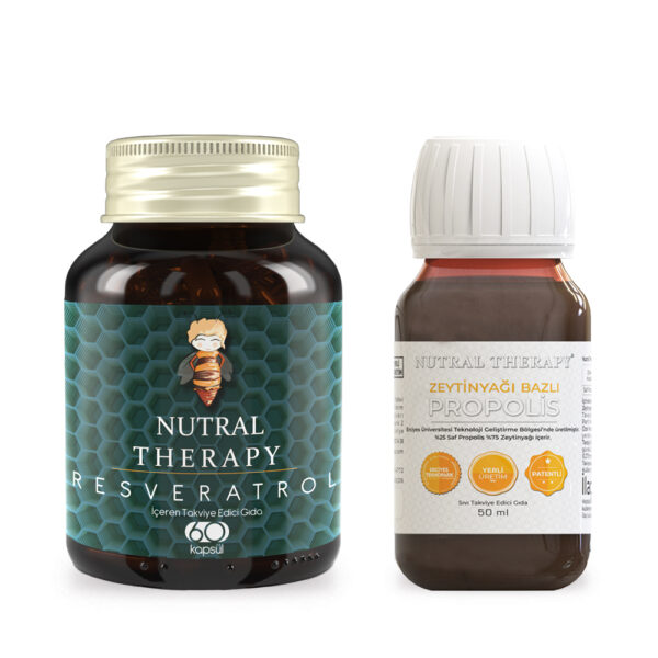 Resveratrol Kapsül (500 mg x 60 Bitkisel Kapsül) + Zeytinyağı Bazlı Propolis (50 ml)